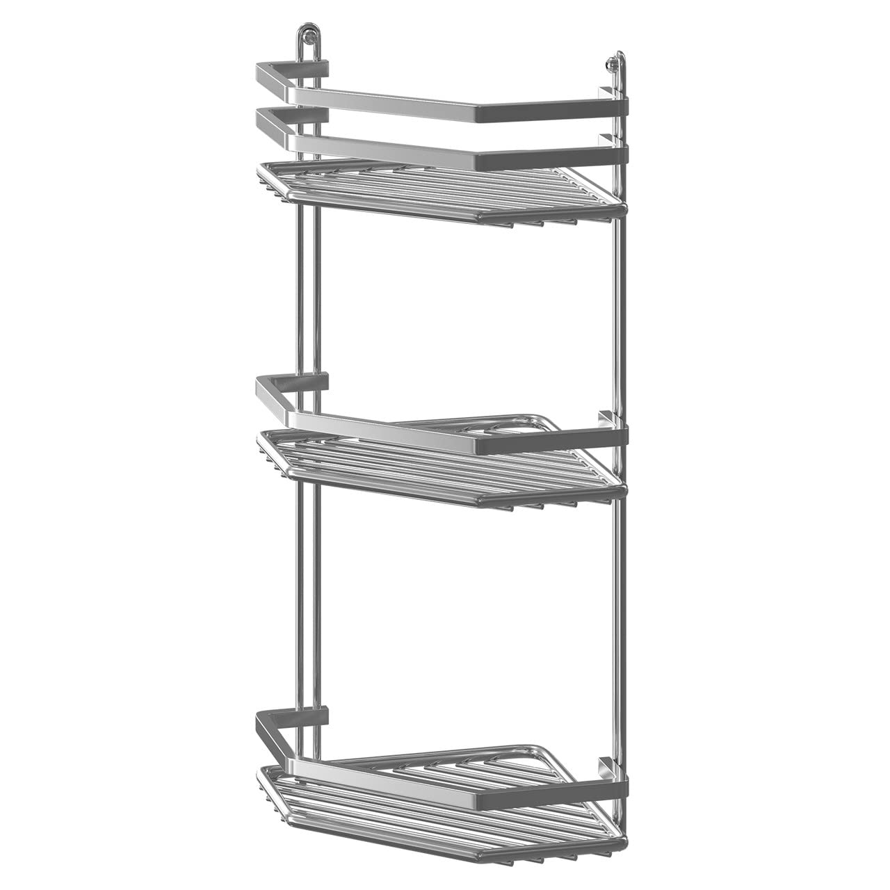Satina Wire Triple Shelf Corner Shower Basket Chrome