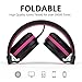 AILIHEN I35 Kids Headphones for School, Wired Headphone with Microphone Volume Limited 93dB Children Girls Teen Lightweight Foldable Headsets for Travel Chromebook Cellphone Tablets(Black Purple)