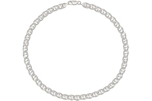 Savlano 925 Sterling Silver Solid Italian Figaro, Rope,Herringbone, Curb, Ball Bead, Snake, Mariner Chain Anklet for Women & Girls, Comes in 0.8mm - 5mm Gift Box