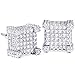 KRKC&CO Stud Earrings for Men, 14K Gold Iced Out Micro Pave 5A CZ Stones Earrings, Hypoallergenic 925 Sterling Silver Earrings, Hip Hop Street-wear Rapper Earring Dating Party (Square-Silver 10mm)
