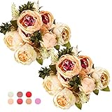Ogrmar Vintage Artificial Peony Silk Flowers
