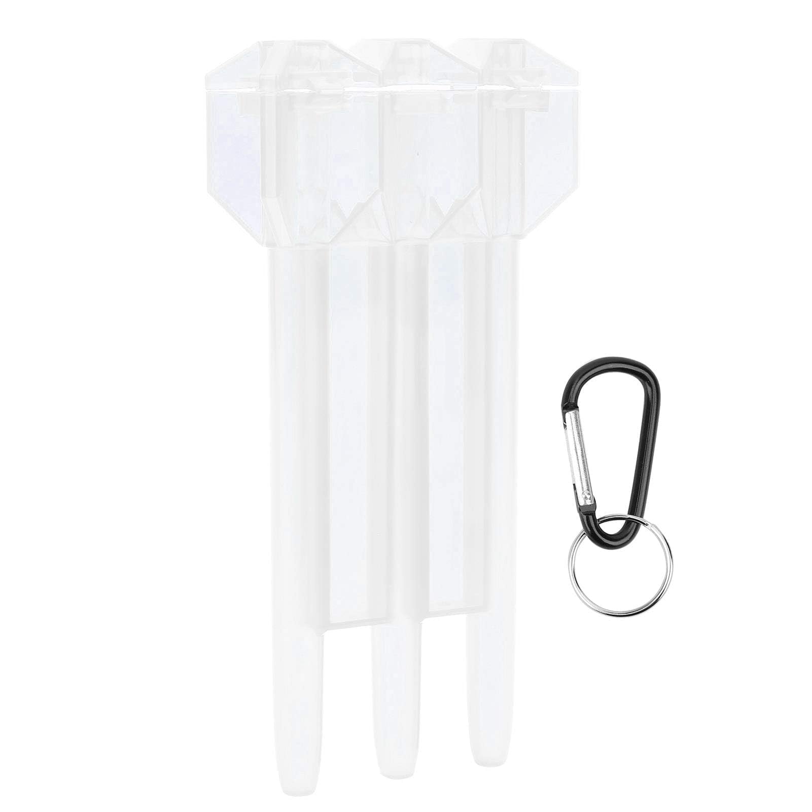Agatige 3 Sleeve Darts Carrying Case, 17x8.5cm/6.7x3.3in Universal Portable Nylon Dart Storage Box with Hanging Buckle, Hold 3 Darts Carrying Storage Holder for Steel Tip/Soft Tip Dart (White)