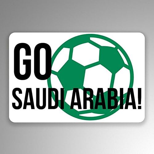 Go Saudi Arabia Soccer Vinyl Decal Sticker Futbol Car Window 2-Pack Bumper 3-Inches by 2-Inches Premium Quality UV Resistant Laminate PDS762