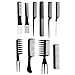 10 Pcs Professional Styling Comb Set Salon Hairdressing Styling Tool Hair Cutting Comb Kit Great for All Hair Types & Styles