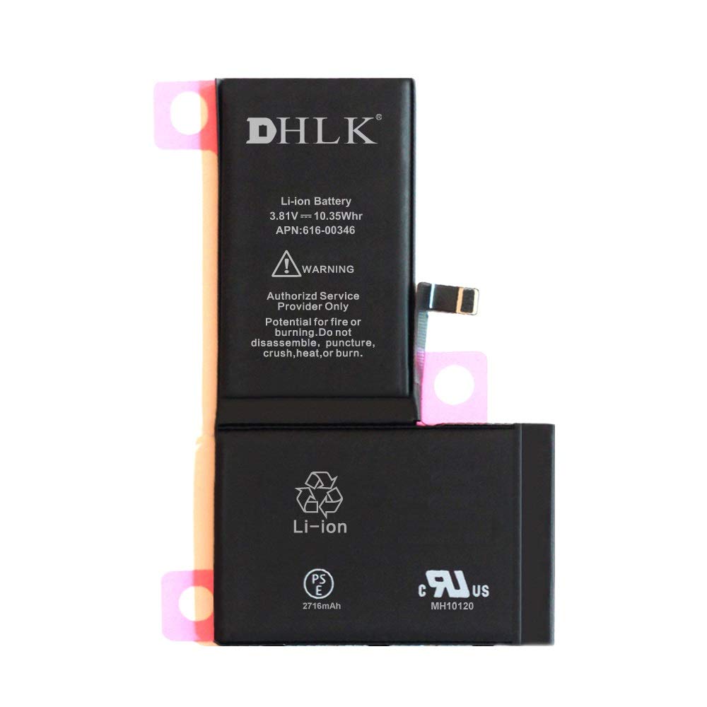 DHLK Battery High Capacity compatible with iPhone X - Optimal performance, Extended life/Capacity 2716 mAh [2 Years Guarantee]