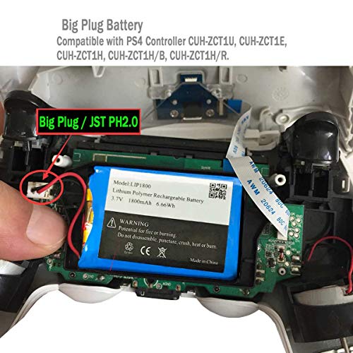 3.7v 1800mAh Battery for PS4 Controller Battery Replacement LIP1522