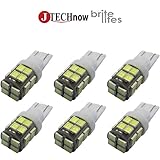 Jtech 6x T10 2835 3528 20-SMD LED Super Bright Car Lights Bulb 400 Lumens 194 168 2825 W5W