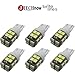 Jtech 6x T10 400 Lumens 20-SMD 2835 LED Super Bright Car Lights Bulb 194 168 2825 W5W