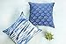 Decorative Throw Pillow Covers for Couch Sofa or Bed Room, Bohemian Cushion Cover Throw Set of 4 Geometric Design 18x18 Elephant Tie Dye Designer Cotton Pillow Cases for Bedroom, Indigo Blue Theme