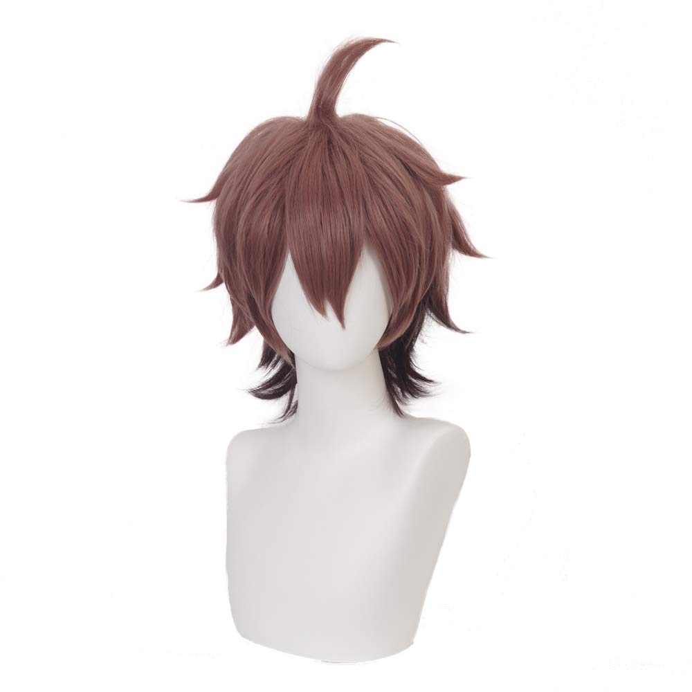 MUZI Naegi Makoto Cosplay Wig, Anime Danganronpa Wigs for Show Party Game Wig Hair with Free Wig Cap