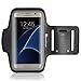 GreatShield Stretchable Neoprene Sport Armband Case with Key Storage for Galaxy S8/S7, HTC One M9/M8/M7, LG G3/G2, Moto G5, Nokia 3 (Black)