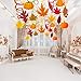 45 Pack Thanksgiving Party Swirls Hanging Foil Swirl Streamers with Foil Autumn Leaf Strings Fall Banner Tinsel Garland for Halloween Birthday Wedding Ceiling Backdrop Decoration