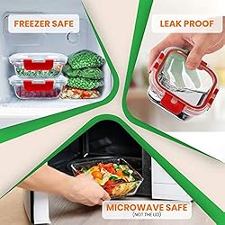 NutriChef Superior Glass Food Storage Containers