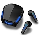 OONOL Wireless Earbuds, Yi-shaney Bluetooth 5.2 Bass Sound Headphones Gaming Earphones with Touch Control, Noise Cancelling Waterproof Headset with Mic, 18H Play Time, 65ms Low Latency (Black)