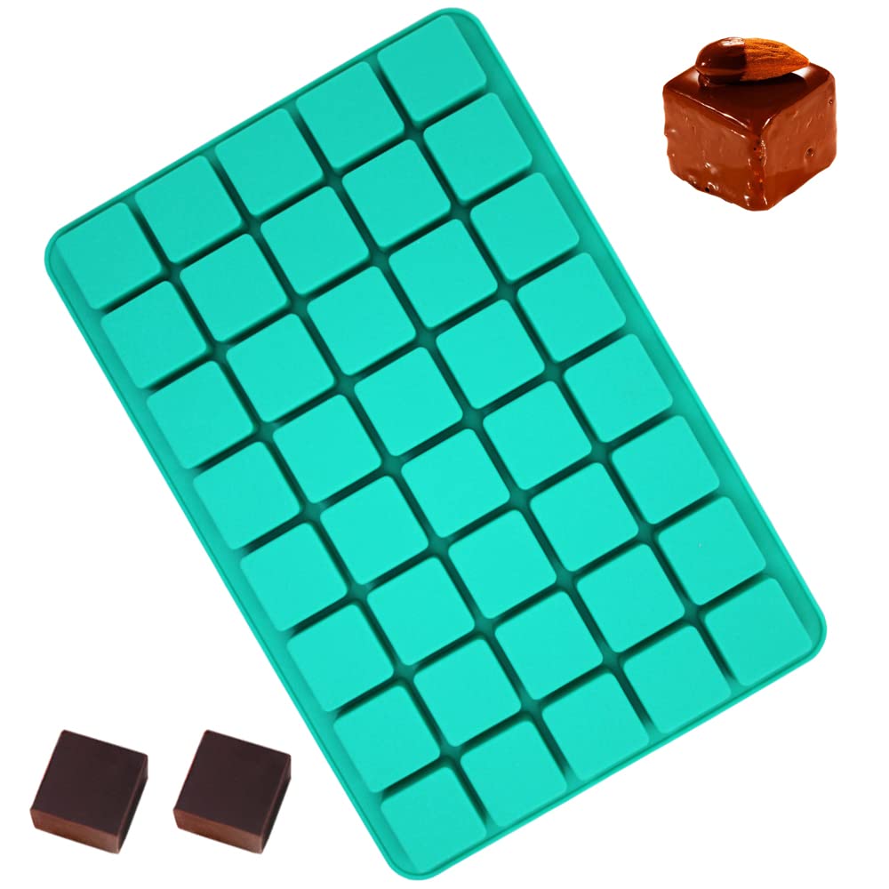Silicone Chocolate Bar Moulds, FineGood 40 Cavities Sweet Molds Candy Baking Mould with for Homemade Dessert, Gummy
