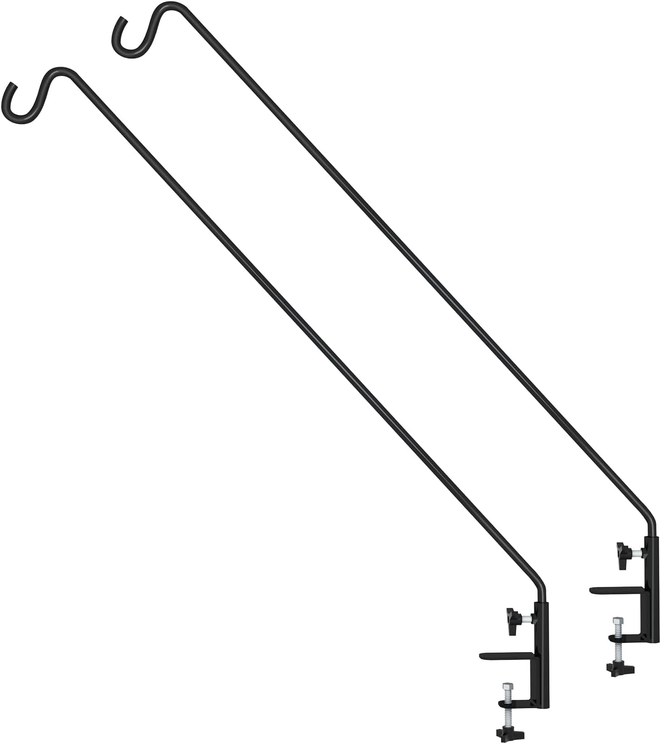 Outdoor Hanging Brackets - ERYTLLY Extended Reach Deck Hook Wall Pole Wall Mounted Deck Hook Extensible and Adjustable 28 inch to 43 inch Wall Bracket for Hanging Bird Feeder,Plants,Wind Chimes,Lanterns 2 Packs