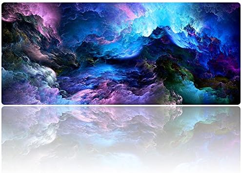 AliBli Extended Gaming Mouse Mat / Pad - XL Large, Wide (Long) Mousepad, Stitched Edges 27.5x11.8 (014qicaiyun)