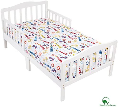 YourEcoFamily Cotton Fitted Crib Sheet - Certified Organic Cotton - Softest Mattress Sheet For Your Baby, Toddler Boy or Girl (Crib Sheet - Ocean)