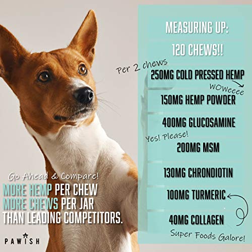 Hemp Hip & Joint Supplement for Dogs with Organic Hemp Oil, Glucosamine