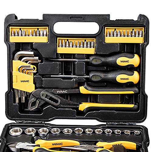 WMC Tools Werkzeugkoffer 61 teilig Werkzeug Set Werkzeugbox Koffer mit Schraubendreher Bits Schraubendreher Ratsche Nuss… – Bild 4