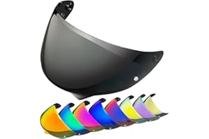 YMTSGEQ HJ-34P Helmet Visor Replacement for HJC C10.Motorcycle Helmet Shield UV Protection Compatible with HJC C10 (Deep Black)