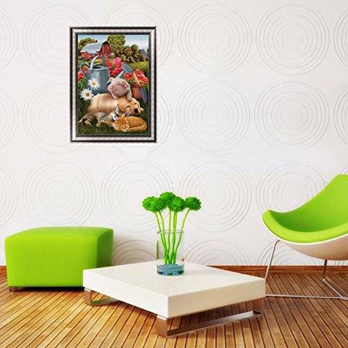 Chige DIY 5D Diamond Painting Kit, Cross Stitch Craft Kits Rhinestone Embroidery Wall Stickers Pasted Picture Drawing for Living Room Craft Home Wall Decor (Christian - 7) (Animal) - Thumbnail 2