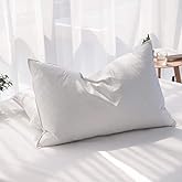 AIKOFUL Luxury Feathers Down Pillows King Size Set of 2, Hotel Quality Fluffy Bed Pillows, Soft Pillows for Sleeping, Organic Cotton Cover(20x36”, Pack of 2)