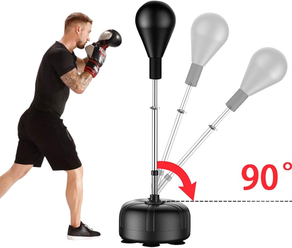Weanas Free Standing Speed Punching Bag with Adjustable Height Stand Speed Ball Reflex Boxing Bag for Adults & Teenagers