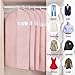 Breathable Garment Bag For Storage And Travel, Hanging Clothes Covers With Full Zipper and Clear Window, 23.6X43.3 Inch Protector Suit Cover For Dresses Suits Jacket Shirt Coats (3 Pink)
