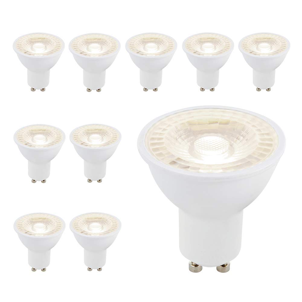 Pack of 10 x Saxby LED SMD GU10 PAR16 Lamp 6 Watt 38 Degree Beam Angle Dimmable 4000K Cool White