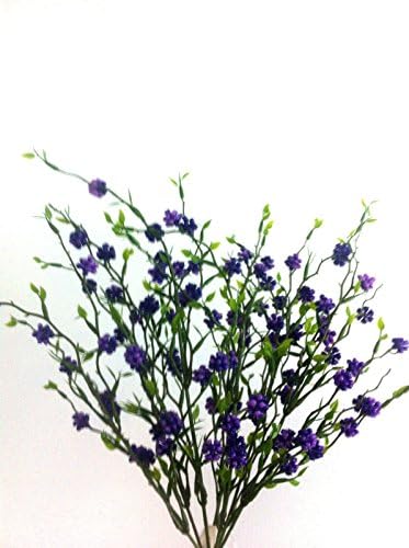 Purple Berry Silk Floral Bush Plastic Fake Flowers