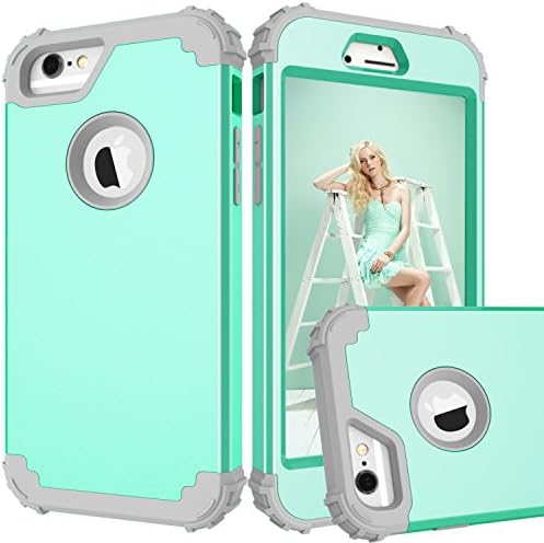 iPhone 6 Case, iPhone 6s Case, Awinning [Hard PC + Soft Silicone] Hybrid Heavy Duty Shockproof Full-Body Protective Case for Apple iPhone 6/6s 4.7-inch Mint green