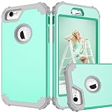 MAXCURY Case for iPhone 6, iPhone 6s Case, 3 in 1 Shockproof Slim Hybrid Hard PC Soft Silicone Rugged Rubber Bumper Full Body Protective Case Cover for iPhone 6/6S (4.7 inch) (Mint Grey)