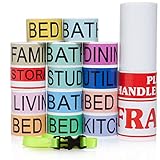 Moving Labels (850) + Fragile Stickers (2 Rolls) ~ Stay Organized & Save Time For Your Home Move ~ Bright Stickers, 3x Bigger than Competitors! ~ 4 Bedroom House