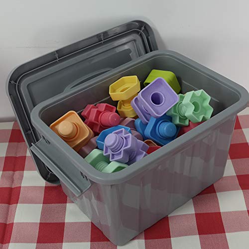 Ggbin 3.5 Quart Latch Storage Box, 4 Packs, Small Plastic Bin with Lid