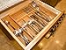Vivaware] Expandable Bamboo Kitchen Drawer Organizer, 6 Roomy Spaces and Knife Block. 100% Bamboo Eco-Friendly, Expandable Adjustable Utensil Trays