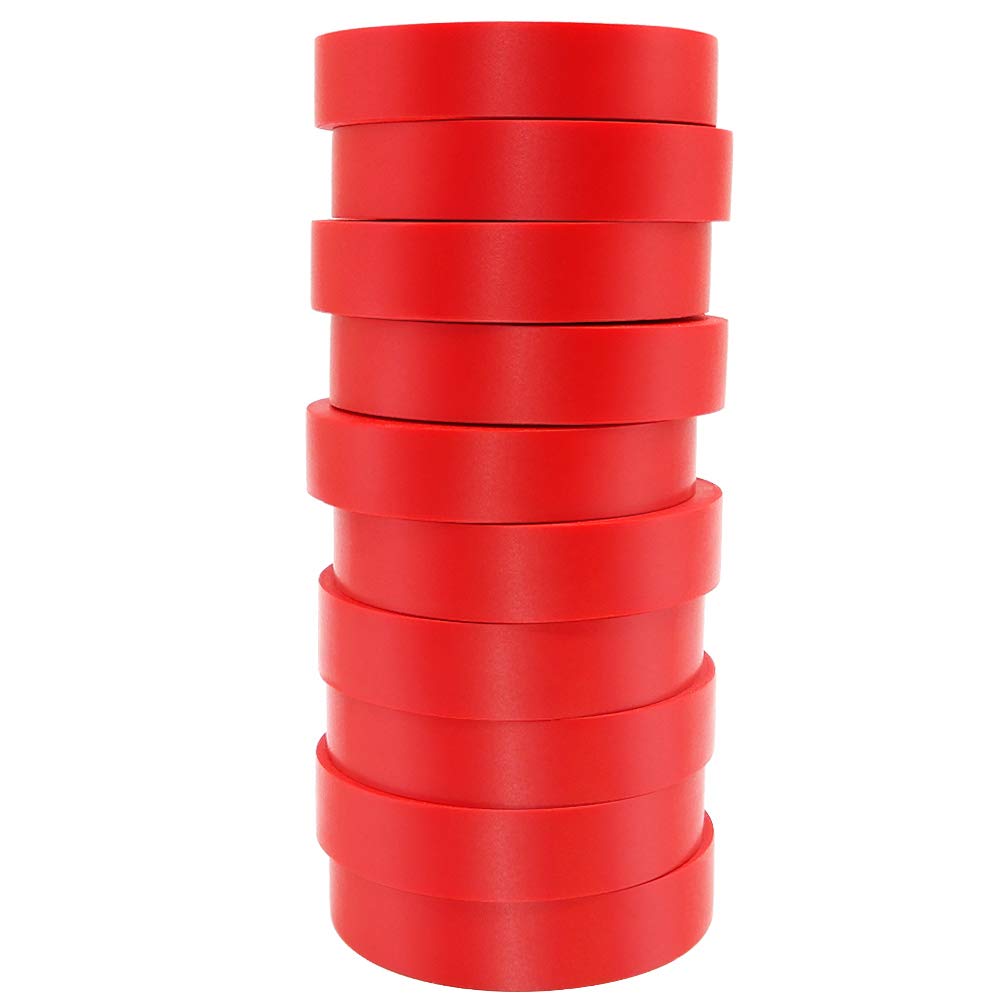 ALBOYI 10 Rolls Red Electrical Tape, 15mm x 15m Self-Adhesive PVC Insulation Tape for Wire Repair, Cable Protection and Securing Holiday Lights
