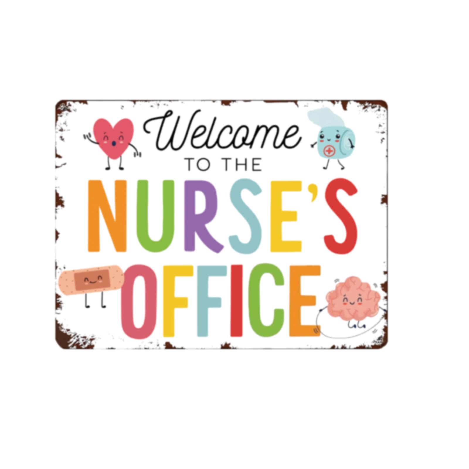 Photo 1 of LYXDS Welcome to The Nurse's Clinic Sign, School Health Office Poster Pediatric Clinic Decor, Health Room, School Nurse Gift Metal tin Signs School Hospital Poster tin Signs 6x8 In