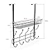 NEX Over-The-Door Hook Shelf Organizer 5 Hooks With Basket Storage Rack, Fit Well At Home & Office, Dark Brown