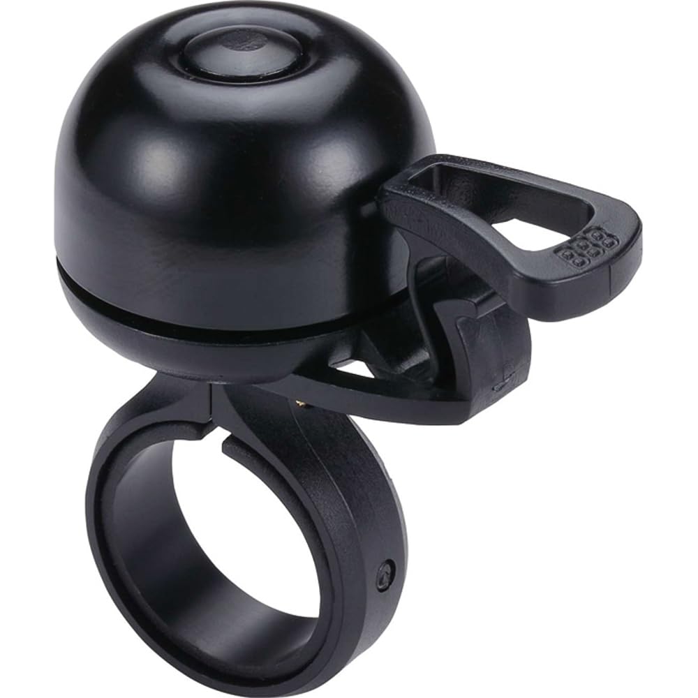 BBB Cycling Road Bike Bell, Bicycle Bell with Clamping Mechanism, Bicycle Bell for Handlebars with Diameter 22.2 mm and 25.4 mm, EasyFit Deluxe Plus BBB-24, Black