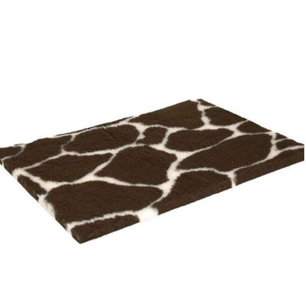 Petlife Non-Slip Vetbed for Dog/ Cat, Giraffe Print, Brown with Cream, 40 x 30-inch