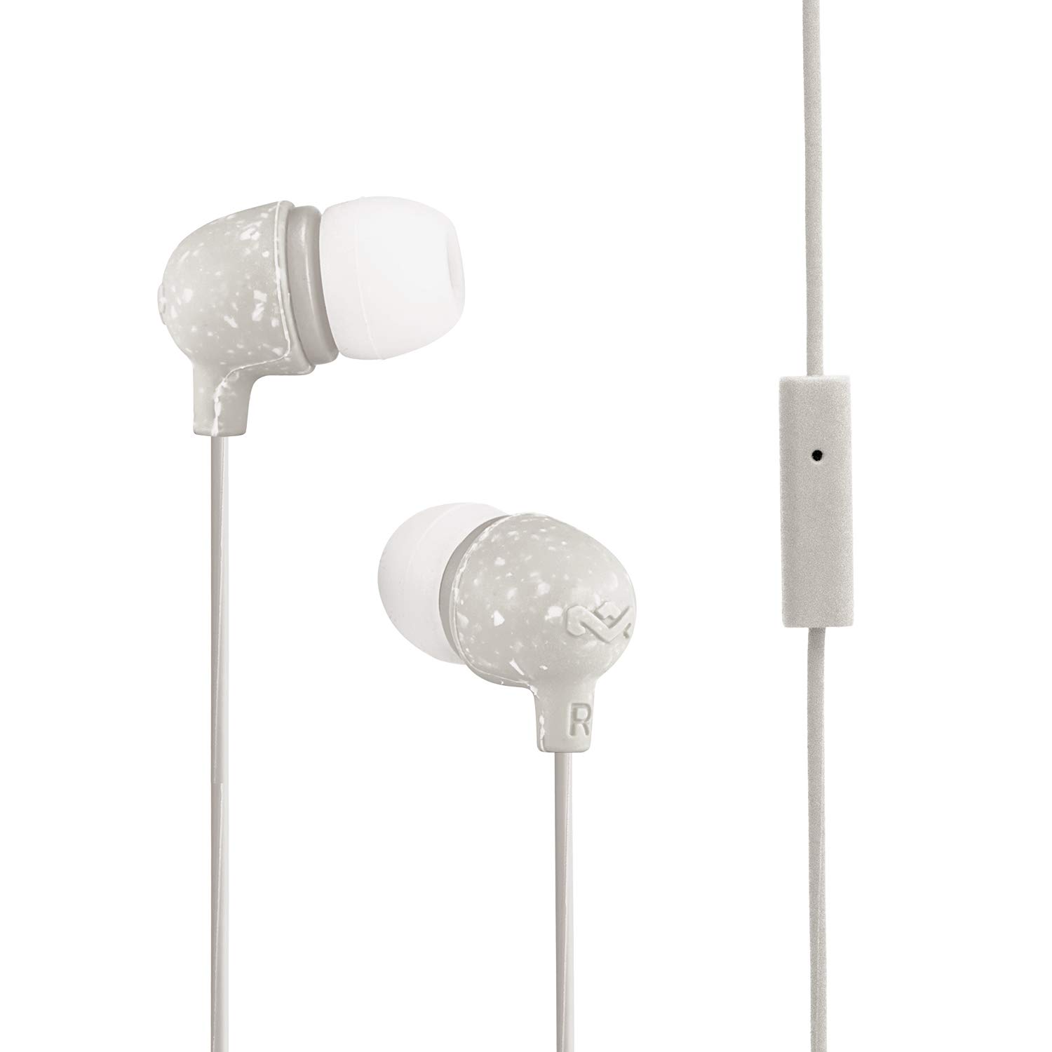 House of Marley Little Bird In-Ear Headphones, In-Line Microphone Control Earphones, Noise Isolating 9 mm Driver, Earbuds Included in 2 Sizes for Lasting Comfort, Sustainably Crafted Sound- White