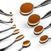 MixBeauty Professional 10 Pcs Oval Face Toothbrush Makeup Brushes Sets Countour Cream Powder Concealer Blush Cosmetic Foundation Brush (Black)