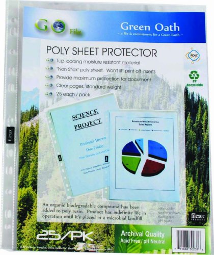 Green Oath Sheet Protector, Letter Size, 5 Packs of 25, Clear (50266-30237)