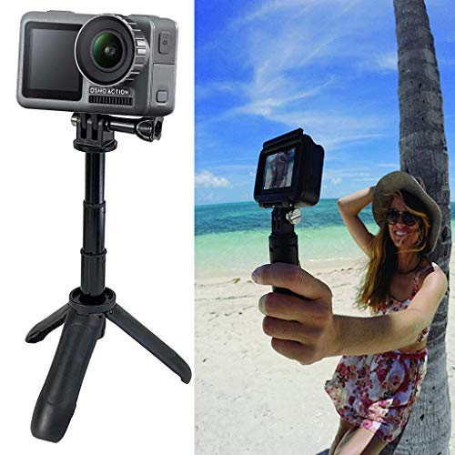 Selfie Stick Tripod for DJI OSMO Action Camera, Tuscom Handheld Expansion Selfie Stick Mini Tripod Mount Selfie Stick Extendable Monopod for OSMO Pocket, Gopro Hero 7 6 5 4, Sony Action (Black) - Thumbnail 5