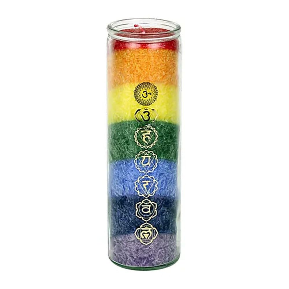 Chakra Rainbow Candle Scented with Honeysuckle and Cedar Essential Oils