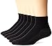 Hanes Men's 6 Pack Ankle Socks, (Size 6-12/Black)