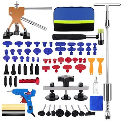 KAOLALI Body Puller Kit of 78 Paintless Dent Puller Kit - Suction Cup Body Puller for Car Dent Removal on Vehicles/Doors