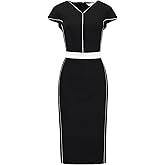 Hobemty Women's Formal Dresses Knee Length Work Cap Sleeve Sheath Dress