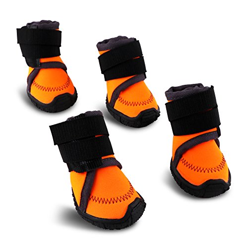 HaveGet Upgraded Orange Waterproof Dog Shoes